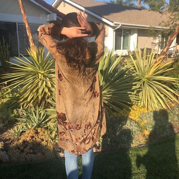 ⭐️Beautiful brown silk blend duster⭐️ - Picture 3 of 6